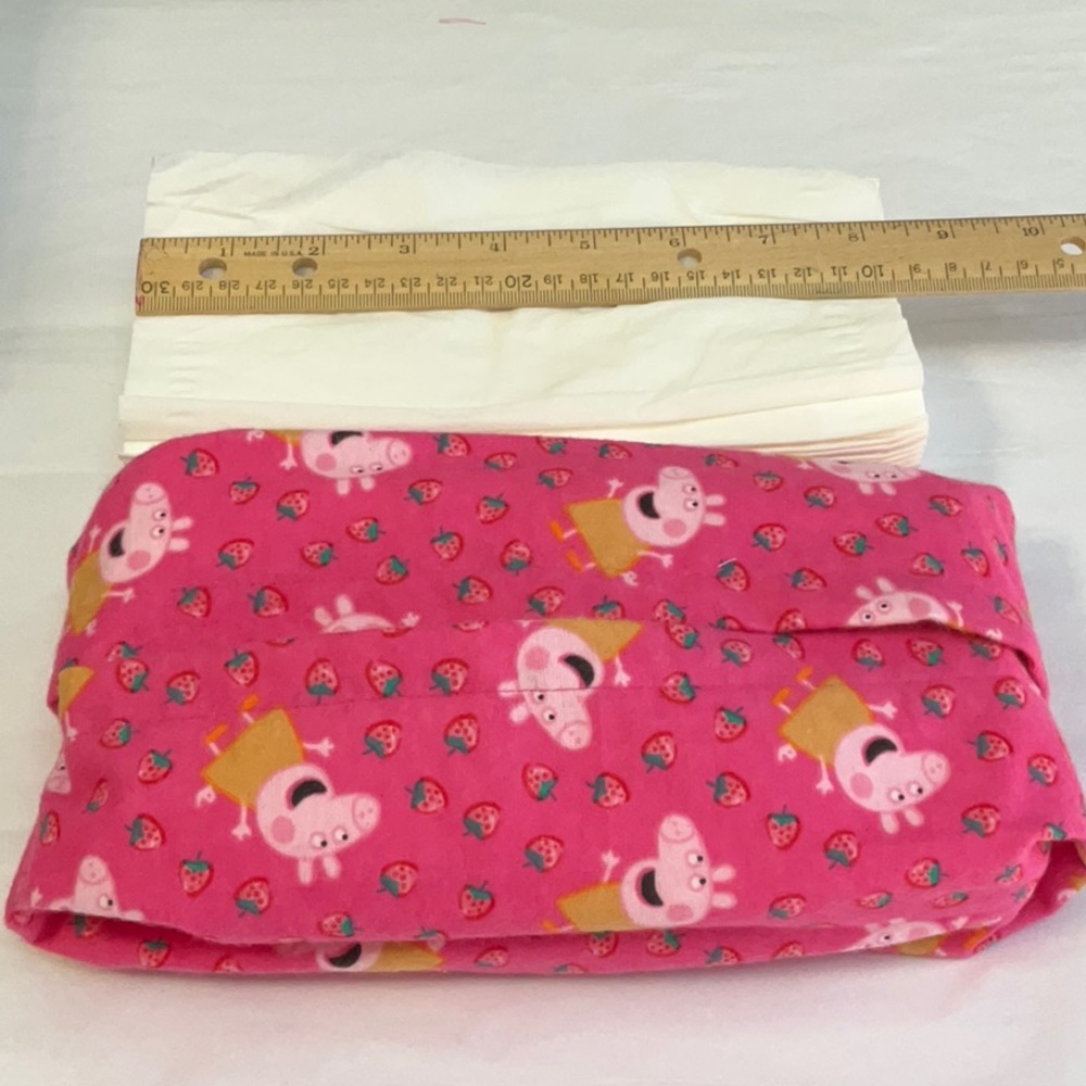 Travel Tissue Holder Pippa Pig On Pink Fabric